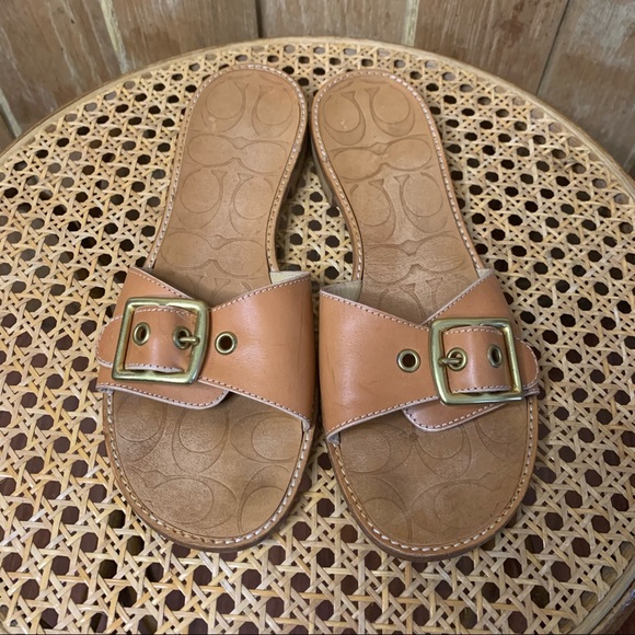 Coach single strap with buckle sandals - Picture 2 of 13